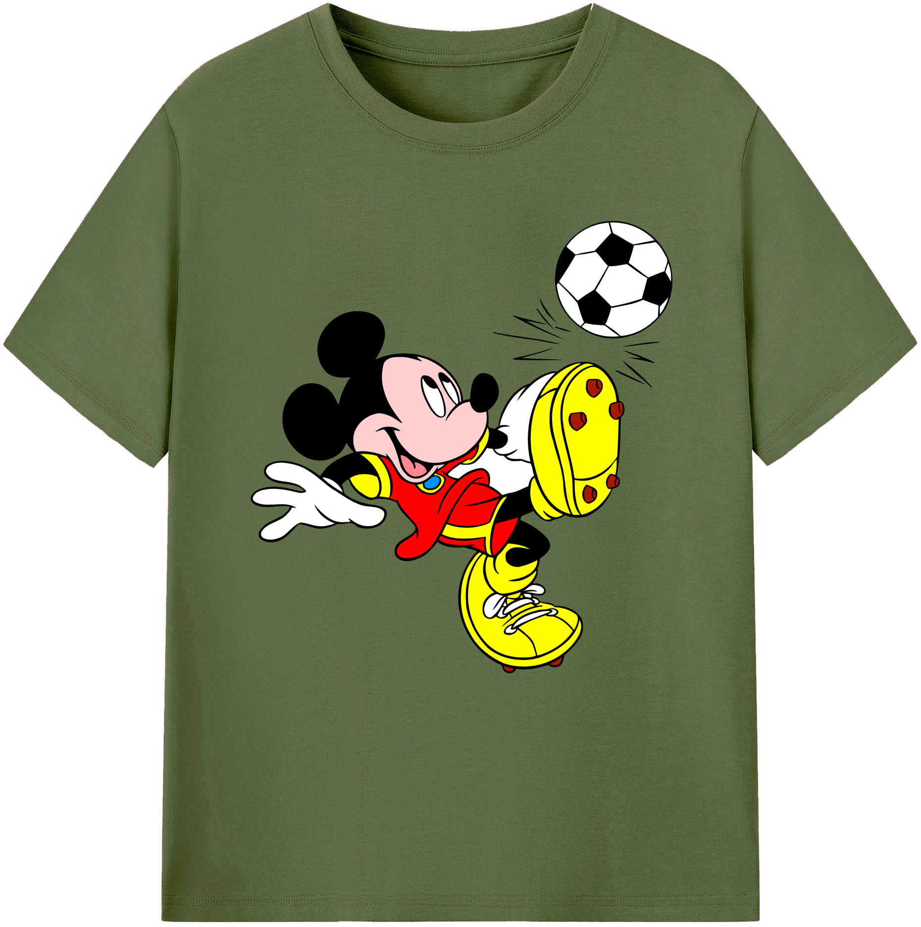 （画像用） ミッキーマウス Mickey Mouse 綿100％半袖Tシャツ（フロントプリント）